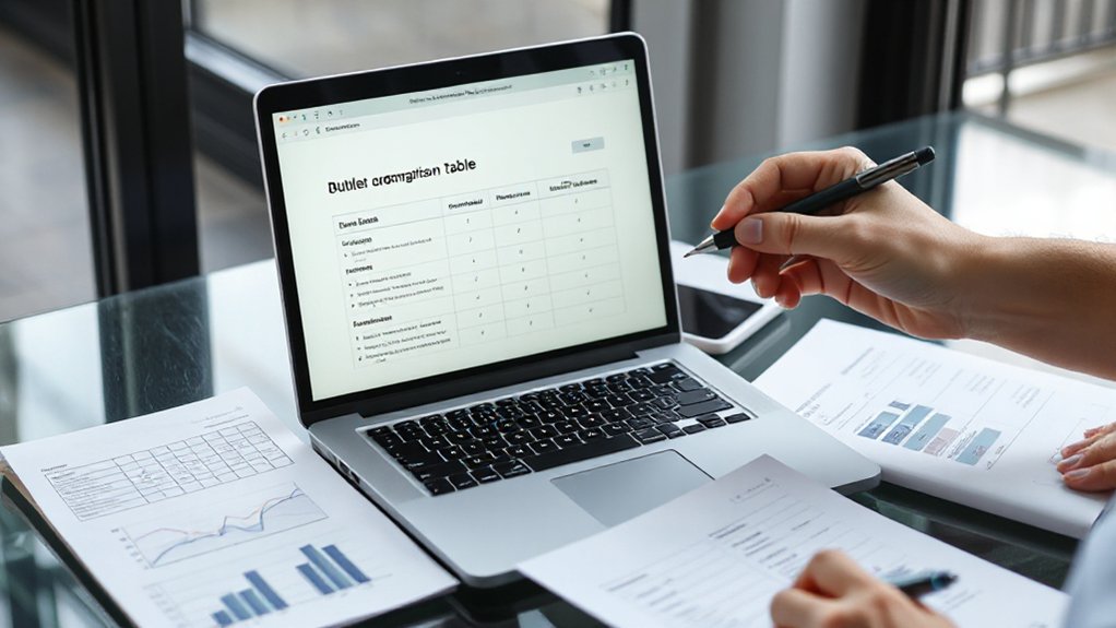 use lists and tables